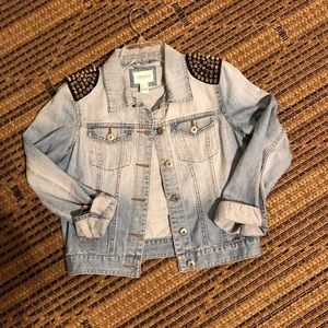 Denim jacket with spikes